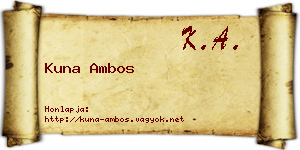 Kuna Ambos névjegykártya